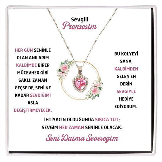 Sevgili Prensesime - Pembe Kalp Kolye