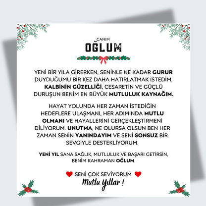 🎄YILBAŞI ÖZEL🎄 Canım Oğluma - Yeni yıl hediyesi deri bileklik