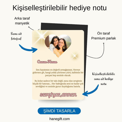 Canım Kızıma Işıklı Kutuda Mavi Kalp Kolye