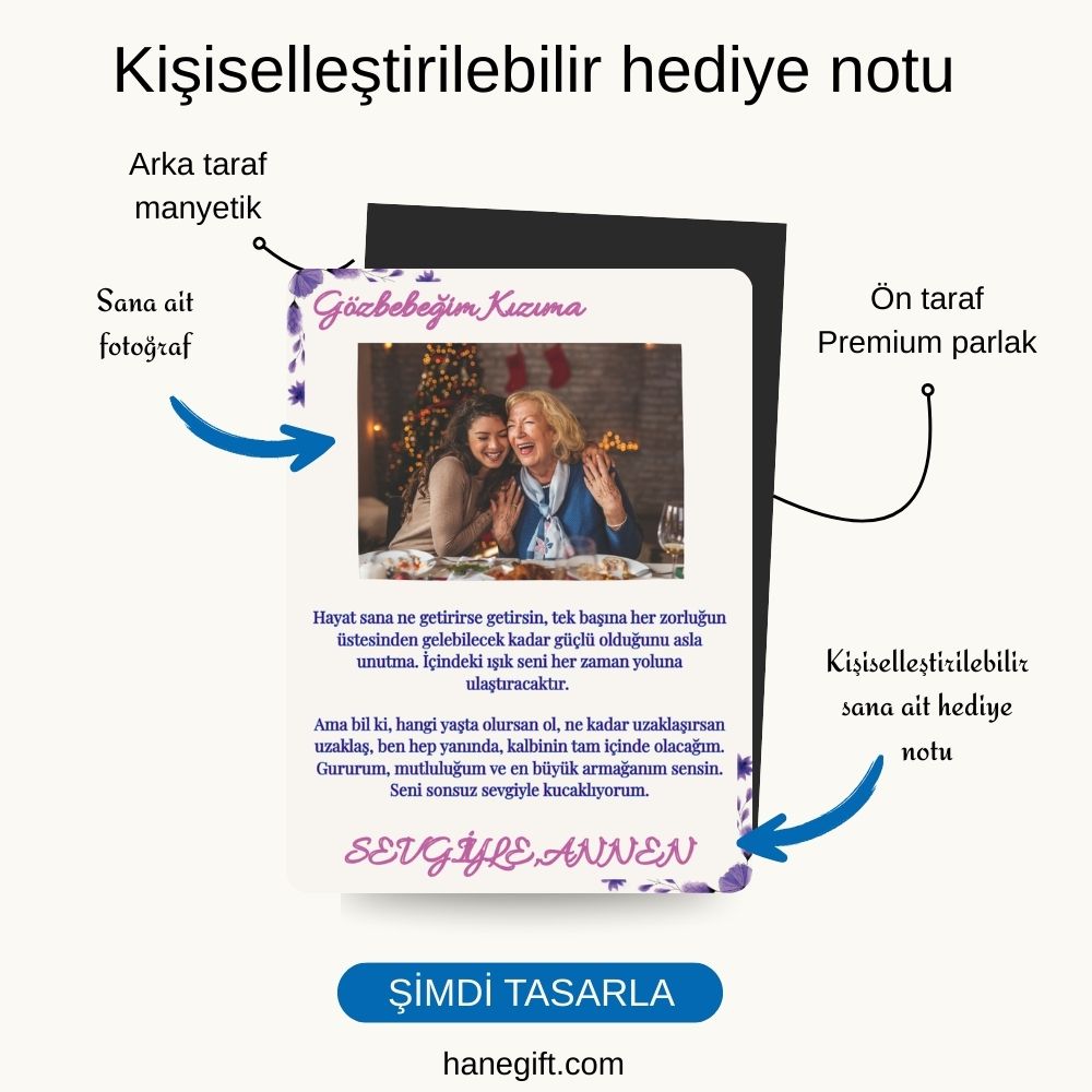 Gözbebeğim Kızıma Işıklı Kutuda Mavi Kalp Kolye