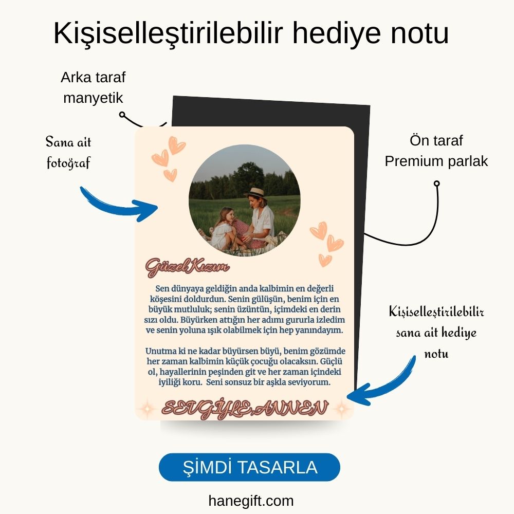 Güzel Kızıma Işıklı Kutuda Mavi Kalp Kolye